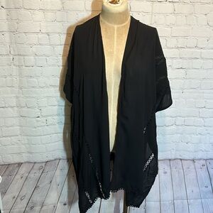 Melrose and Market Boho Black Kimono one size